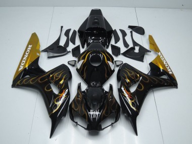 Carénage Moto CBR 1000 RR 06-07 - Noir Or Flamme