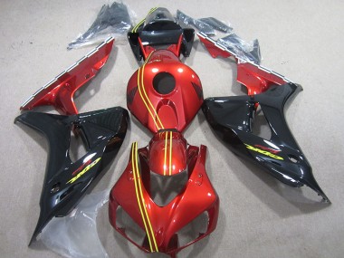 Carénage Moto CBR 1000 RR 06-07 - Noir Rouge Jaune