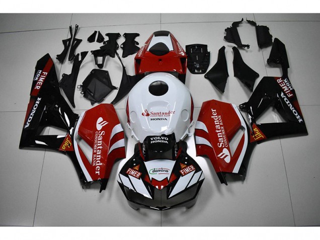 Carénage Moto CBR 1000 RR 12-16 - Noir Blanc Rouge Santander
