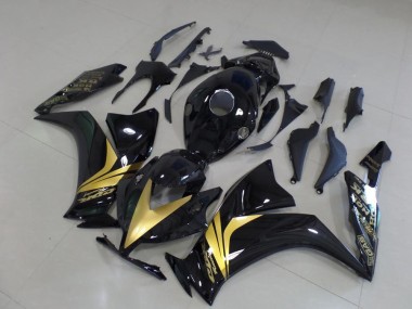 Carénage Moto CBR 1000 RR 12-16 - Noir Brillant Or Décalque