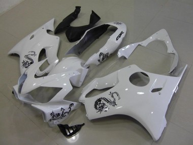 Carénage Moto CBR 600 F4i 04-07 - Blanc avec Noir Dragon