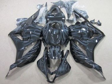 Carénage Moto CBR 600 RR 09-12 - Noir Argent Flamme