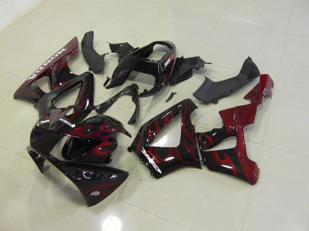 Carénage Moto CBR 900 RR 929 00-01 - Noir Rouge Flamme