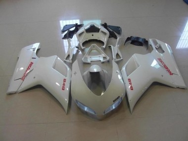 Carénage Moto Ducati 848 1098 1198 07-14 - Blanc Nacré Rouge Décalque
