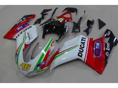 Carénage Moto Ducati 848 1098 1198 07-14 - Rouge Blanc Jaune 46