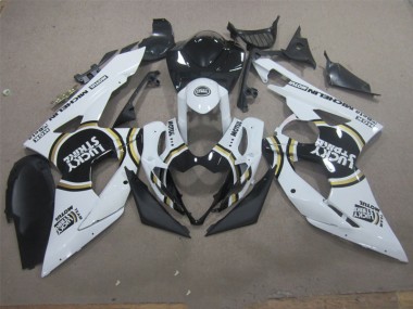 Carénage Moto GSXR 1000 K5 05-06 - Blanc Lucky Strike Noir Motul