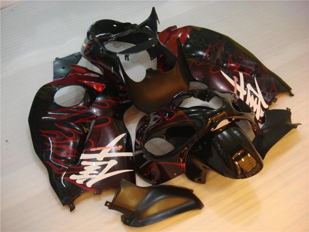 Carénage Moto GSXR 1300 Hayabusa 96-07 - Noir Rouge Flamme Carénage Moto GSXR 1300 Hayabusa 96-07 - Noir Rouge Flamme