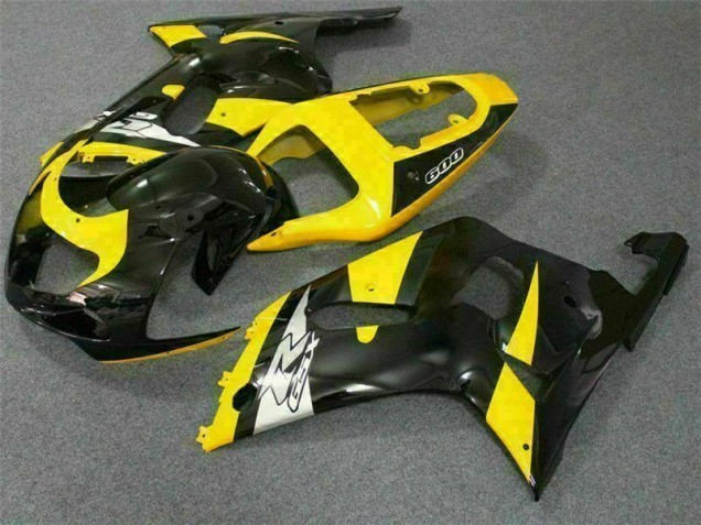 Carénage Moto GSXR 600 / 750 K1 K2 K3 01-03 - Jaune Noir Carénage Moto GSXR 600 / 750 K1 K2 K3 01-03 - Jaune Noir
