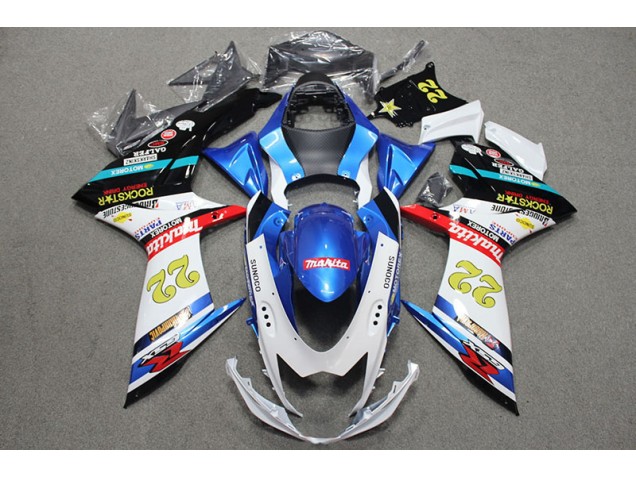 Carénage Moto GSXR 600 K11 11-24 - Bleu Blanc Rouge Rockstar 22 Carénage Moto GSXR 600 K11 11-24 - Bleu Blanc Rouge Rockstar 22