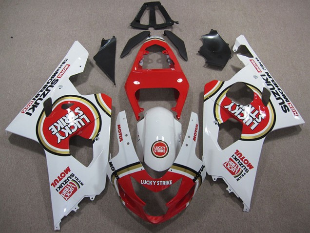 Carénage Moto GSXR 600 K4 04-05 - Rouge Blanc Lucky Strike Motul Carénage Moto GSXR 600 K4 04-05 - Rouge Blanc Lucky Strike Motul