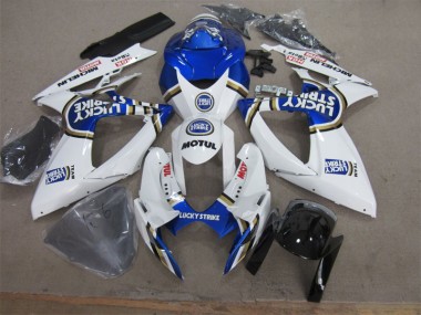Carénage Moto GSXR 600 K6 06-07 - Blanc Bleu Lucky Strike Motul