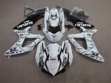 Carénage Moto GSXR 600 K8 08-10 - Blanc Noir Corona Extra Motul 8