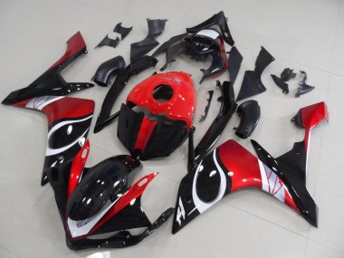 Carénage Moto R1 07-08 - Noir Rouge Brillant