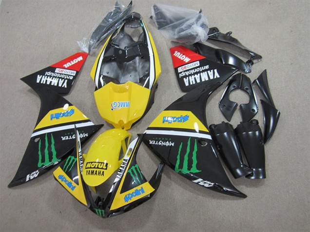 Carénage Moto R1 09-11 - Noir Jaune Motul Monster Carénage Moto R1 09-11 - Noir Jaune Motul Monster