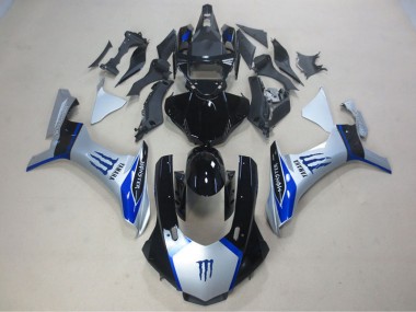 Carénage Moto R1 15-19 - Argent Noir Bleu Monster