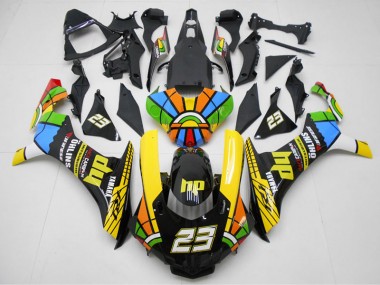 Carénage Moto R1 15-19 - Jaune Noir 23