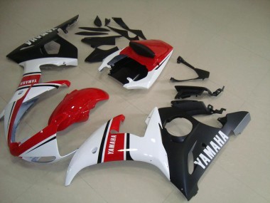 Carénage Moto R6 03-05 - Rouge Blanc Noir Mat