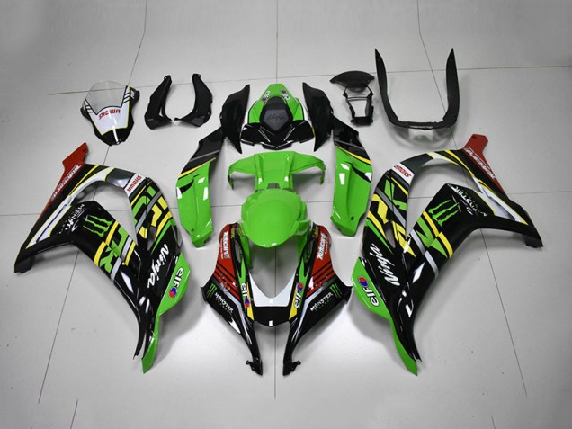 Carénage Moto ZX10R 16-19 - Vert Noir Rouge Ninja Monster Carénage Moto ZX10R 16-19 - Vert Noir Rouge Ninja Monster