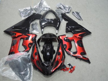 Carénage Moto ZX6R 05-06 - Noir Rouge