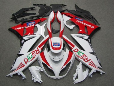 Carénage Moto ZX6R 09-12 - Blanc Rouge Rapid
