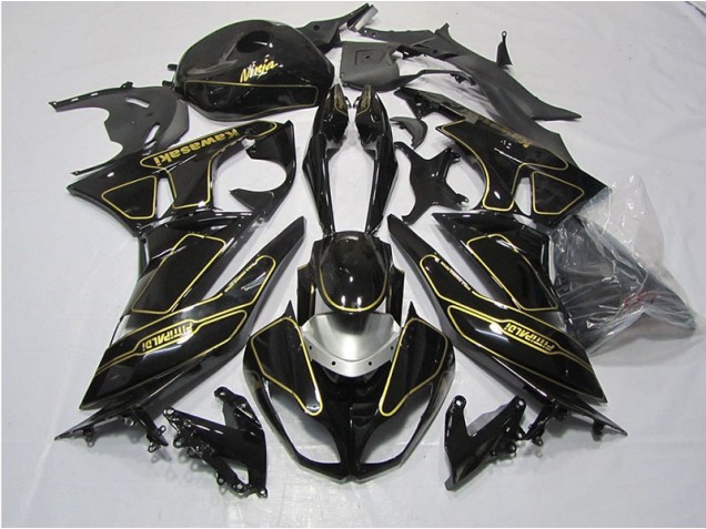 Carénage Moto ZX6R 09-12 - Noir Or Carénage Moto ZX6R 09-12 - Noir Or