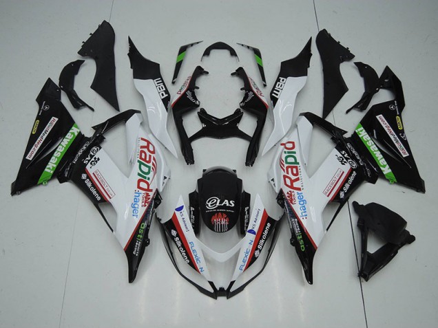 Carénage Moto ZX6R 13-18 - Noir Blanc Rapid Hager Carénage Moto ZX6R 13-18 - Noir Blanc Rapid Hager