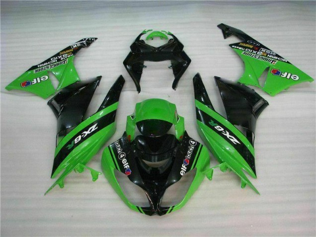 Kit Carénages Motos ZX6R 09-12 - Noir Vert Kit Carénages Motos ZX6R 09-12 - Noir Vert
